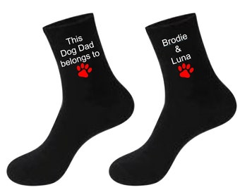 This Dog Dad/Mum Belongs To Gift for Pet Lover Dog Mum Dog Dad Socks Gift