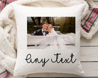 Personalised Printed Photo Cushion Cover, Any Photo Any Text, Pillow, Personalised Family Gift Family Portrait, Pet Lover, Wedding Gift
