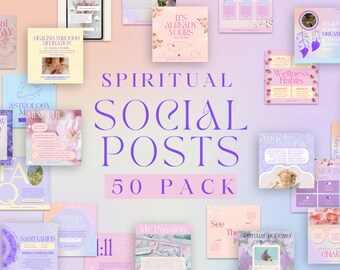 Spiritual Instagram Post Templates, Law of Attraction, Astrology Business, Spiritual Social Media Templates, Tarot Card Instagram Posts