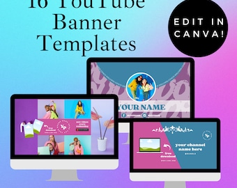 YouTube Banner Retro | Youtube Banner Canva Templates | Template Aesthetic Youtube Banner | Youtube Branding Kit | Editable Canva Templates