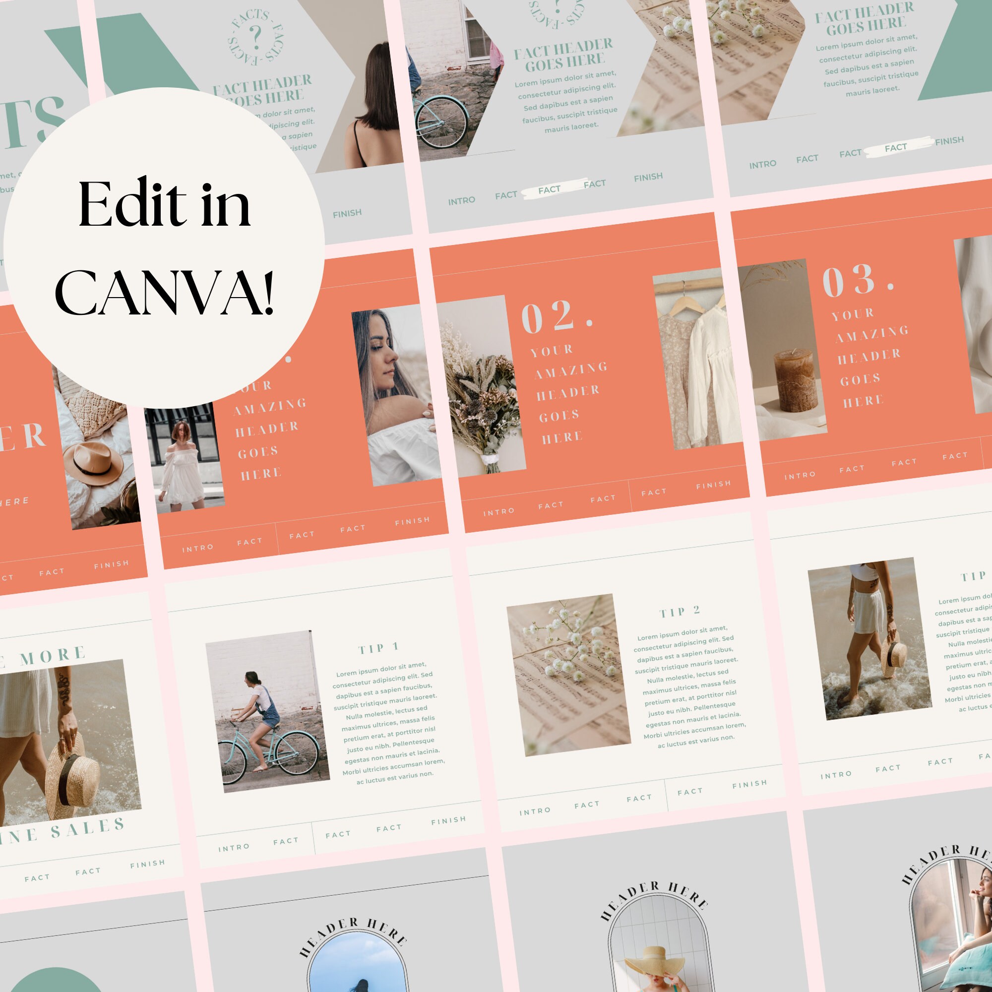 Instagram Carousel Templates INSTANT DOWNLOAD Social Media Templates ...
