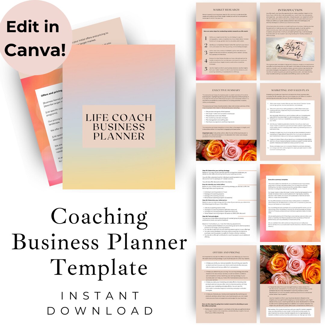 Life Coach Business Plan Template | Marketing Plan for Life Coaching ...