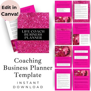 Coaching Business Plan Template | Life Coach Business Plan Template | Small Business Planner | Editable Canva Template