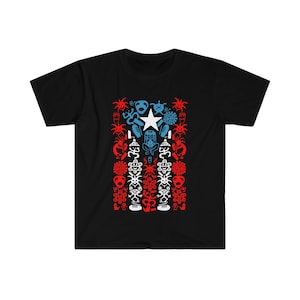 Taino Symbol PR Flag Unisex Softstyle T-Shirt