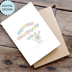 Mother&#39;s Day Card | Bunny Mother&#39;s Day Greeting Card | Digital Download