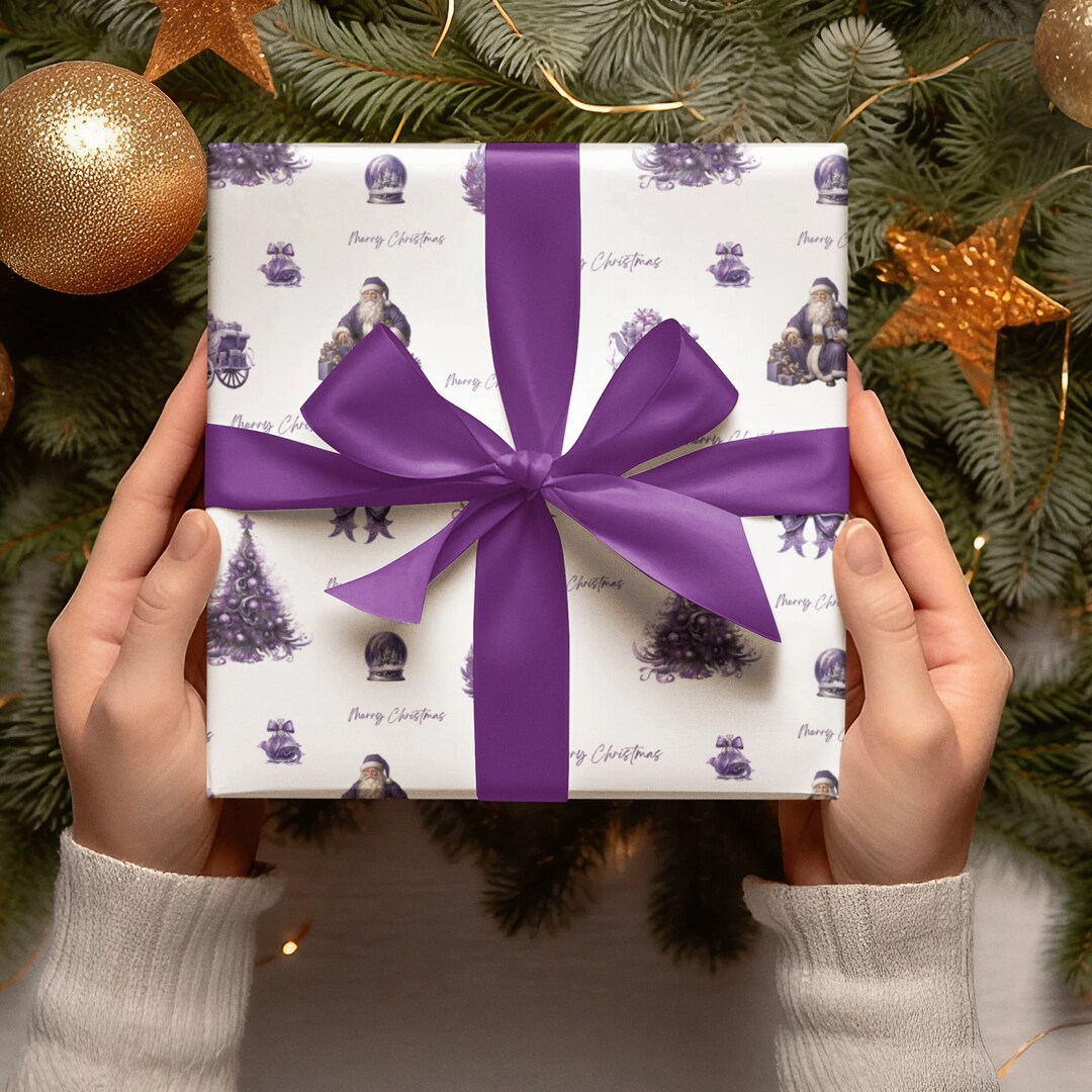 Seamless Ecofriendly Magic Purple Christmas Gift Wrapping Papers Etsy