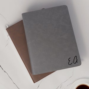 Portafolio de cuero personalizado con cremallera, Padfolio recargable, Padfolio de cuero vegano personalizado, Portafolio de cuero personalizado, Regalo de negocios