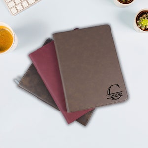 Portafolio de cuero personalizado, Portafolio recargable, Portafolio con cremallera, Padfolio de cuero vegano personalizado, Portafolio de cuero personalizado, Regalo de negocios