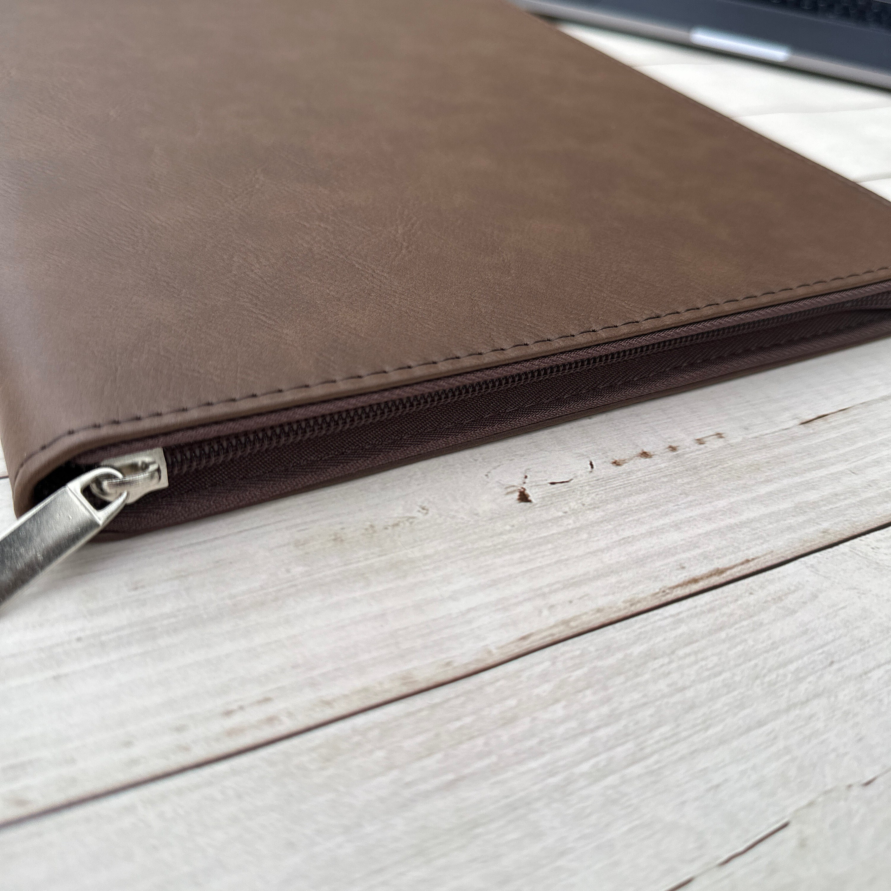 Personalized Leather Zippered Portfolio Refillable Padfolio Etsy