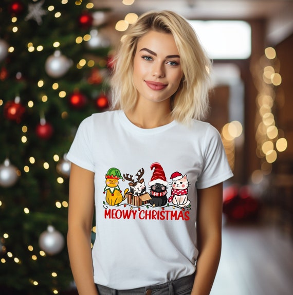 Meowy christmas t shirt 2025