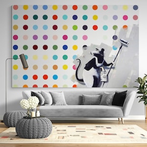 Banksy Rat, peintre Street Art, impression sur toile Pop Art, décoration murale, impression d&#39;art mural moderne, grande toile, impression graffiti, art urbain