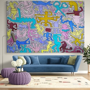 Tuttomondo Pop Art Canvas Wall Decor Modern Print Large Canvas Ready to hang Urban Painting for Living Room