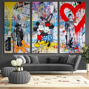 Urban Mouse Street Art Canvas Print Pop Art Wall Decor Modern Wall Art Print Large Canvas Graffiti Print Urban Art