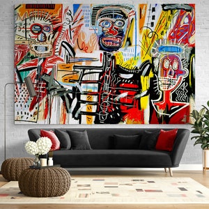 Philistines  Neo expressionism Street Art Canvas Print Wall Decor Modern Extra Large Graffiti Urban Ready to hang Painting Best friend gift