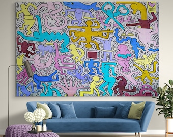 Tuttomondo Pop Art Canvas Wall Decor Modern Print Large Canvas Ready to hang Urban Painting for Living Room Christmas gift