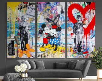 Urban Mouse Street Art Canvas Print Pop Art Wall Decor Modern Wall Art Print Large Canvas Graffiti Print Urban Art