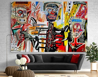Philistines  Neo expressionism Street Art Canvas Print Wall Decor Modern Extra Large Graffiti Urban Ready to hang Painting Best friend gift