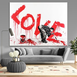 Love Bright Street Pop Art Canvas Print Wall Decor Modern Motivation Extra Large Graffiti Urban Ready to hang Original Painting Love gift