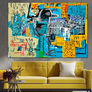 Rey de la calle Pájaro sobre dinero Brillante Pop Art Lienzo Impresión Decoración de pared Moderno Contemporáneo Extra Grande Graffiti Urbano Listo para colgar Pintura