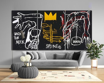 Arte de pared extragrande estilo grafiti en la parte posterior del cuello, pintura roja urbana sobre lienzo, arte de pared original, decoración para sala de estar, regalo de inauguración de la casa