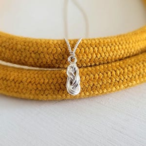 Silver Figure 8 Knot Necklace, Climbing Jewelry, Gift for Rock Climbers