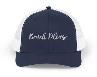 Beach Please Snapback Trucker Cap | Summer Vibes Hat | Ideal for Beach Lovers, Vacation Accessories, Outdoor Events, Gift Idea