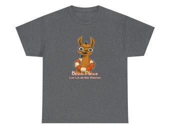 Beach Please Tom Beetle Llama Shirt 2025, Fun Summer T-Shirt, Quirky Vacation Top, Beach Lover Gift, Cute Animal Design