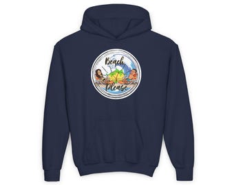 Beach Please Youth Heavy Blend Hooded Sweatshirt