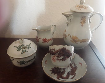 Meissen mokka servies drakenpatroon 12 stuks voor 4 personen 450 euro