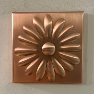Daisy flower Copper Tile Backsplash, handmade flower copper wall decor