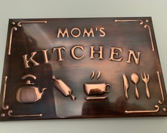 Personalized Copper panel backsplash custom copper sign, mom mothers day