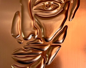 Face Portrait Art Copper Panel Backsplash and wall decor
