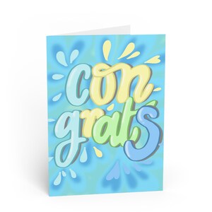 Himalayan Blue Poppy Digital Design Congratulations Card