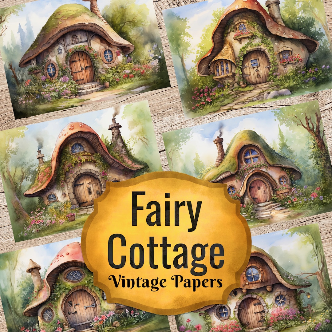 Fairy Cottage Journal, Printable Fairy Fantasy Papers, Magic Fairy ...