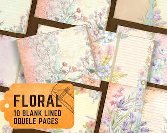 シャビー、空白の罫線入りジャーナルページ、ジャンクジャーナル用品