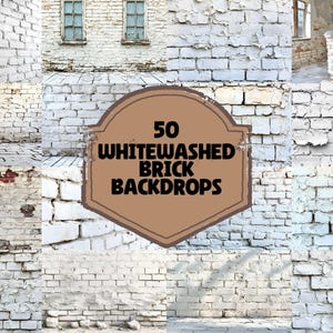 Puede incluir: Una colección de 50 fondos de ladrillo blanqueados. Los fondos están hechos de ladrillo y tienen un acabado blanqueado. Los fondos son perfectos para usar en fotografía y videografía.