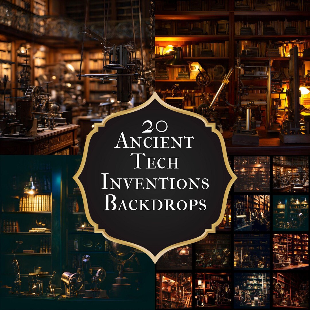Simple Invention Background Ancient Technology Digital Backdrop, Steampunk Inventions Backgrounds ...