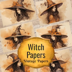 Witchcraft Junk Journal Pages - Digital Download - Printable Pages and Witch Ephemera for Witch Wizard Junk Journal Scrap Booking