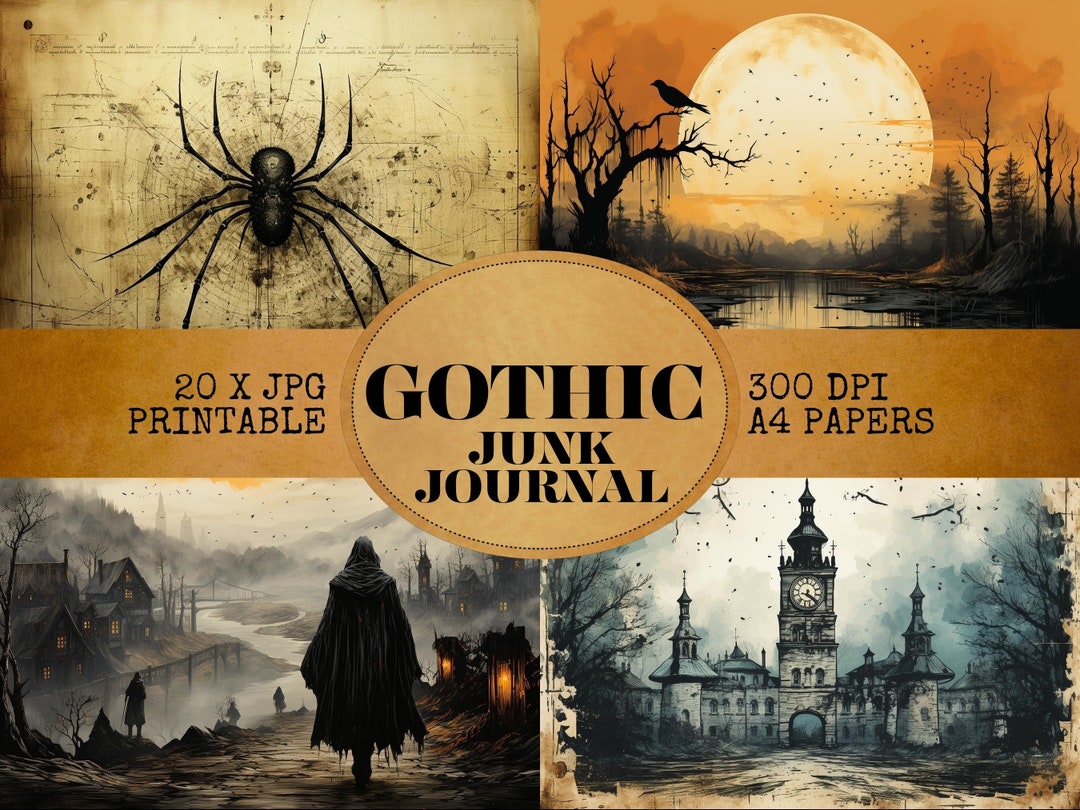 Junk Journal Gothic Junk Journal Pages 20 Gothic Printable - Etsy