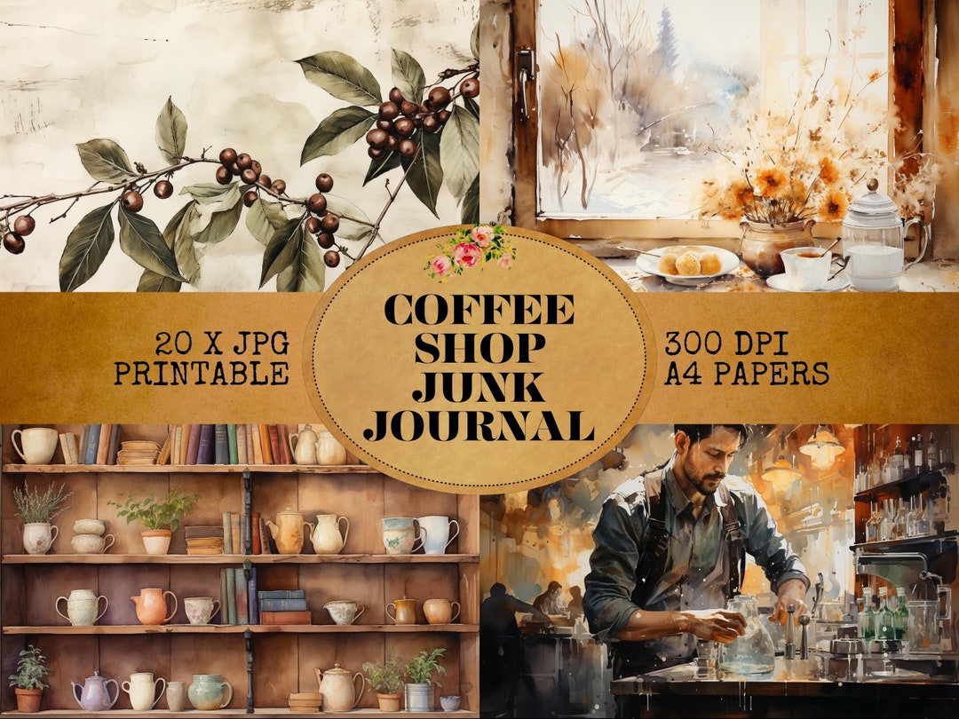 Coffee Shop Journal Pages 20 Coffee Junk Journal Pages Digital Download ...