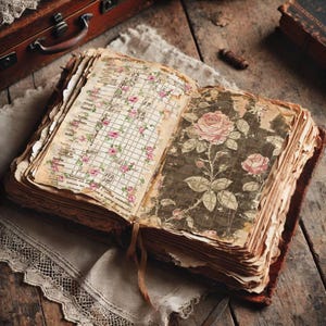 Faded Pink Rose Junk Journal Pages | Shabby Chic Vintage Floral Printables, Floral Pages, Junk Journal and Scrapbooking Shabby Rose Papers