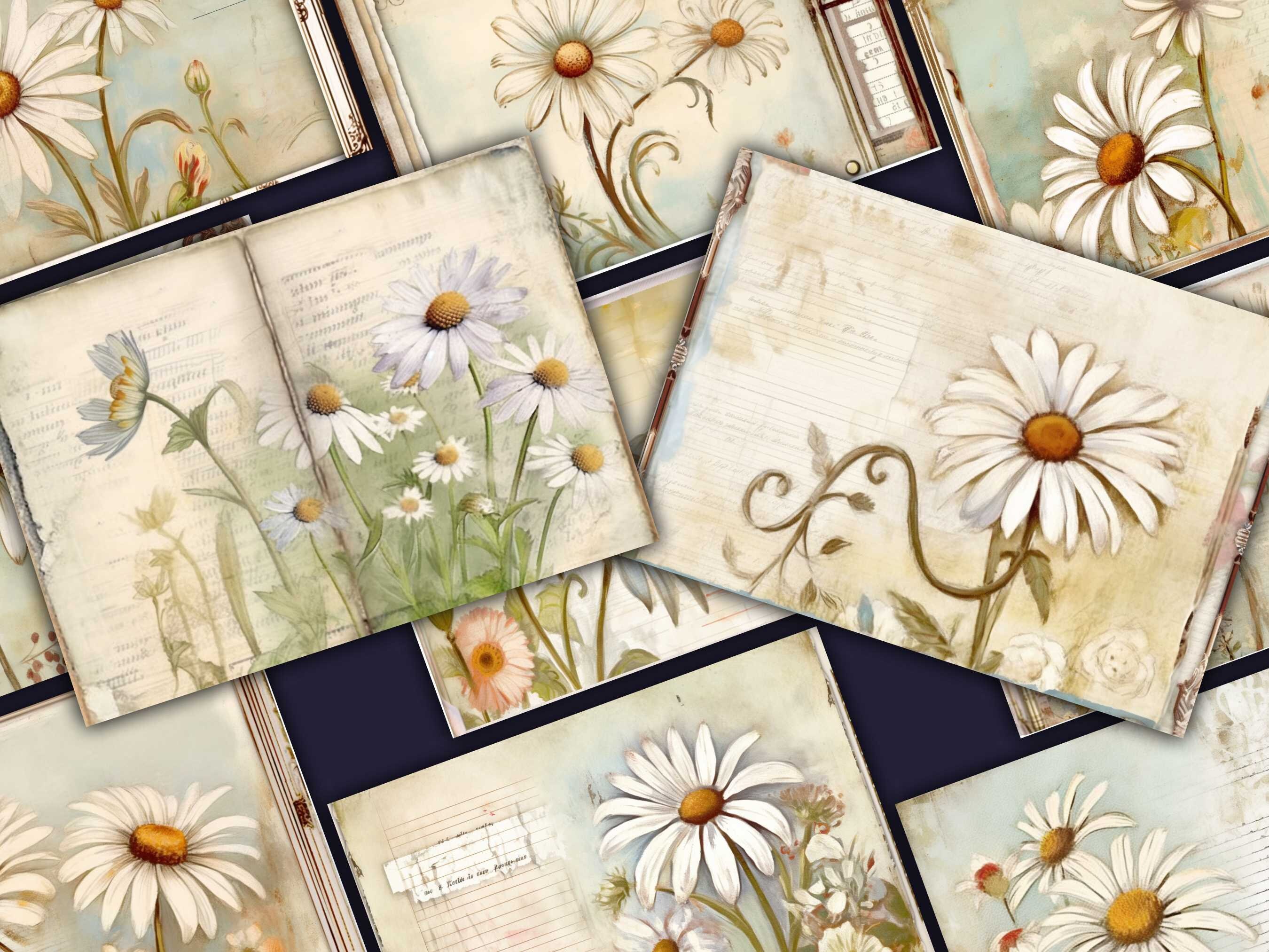 Daisy Journal Pages Daisy Junk Journal Pages Digital Download 20