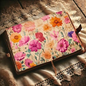 Wildflower Junk Journal Kit – Vintage Floral Double Pages (Digital Download)