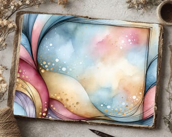 Ornate Decorative Watercolor Frame Junk Journal & Scrapbook Paper