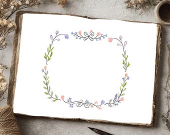 Folk Art Watercolor Floral Pattern Junk Journal, Scrapbooking Paper