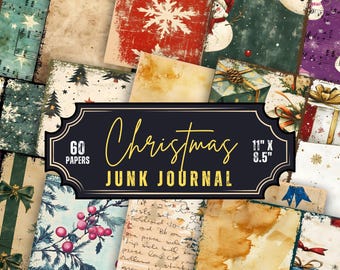 Vintage Christmas Junk Journal Kit – Festive Ephemera (Digital Download)