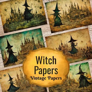 Witchcraft Junk Journal Pages - Digital Download - Printable Witch Ephemera for Witch Wizard Junk Journal Scrap Booking