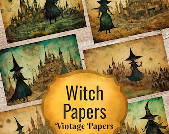 Papiers vintage de sorcellerie - Imprimables éphémères, journal indésirable (téléchargement numérique)