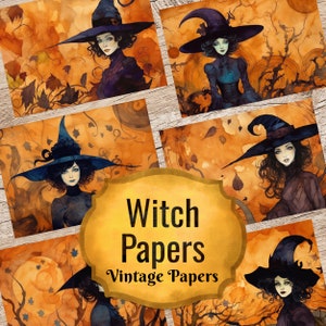 Witchcraft Junk Journal Pages - Digital Download - Witch Ephemera for Witch Wizard Junk Journal Scrap Booking