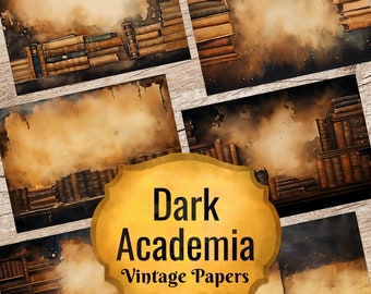 Dark Academia Vintage Papiere - Buchbibliothek Ephemera (Digitaler Download)